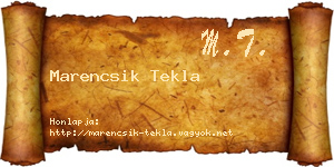 Marencsik Tekla névjegykártya